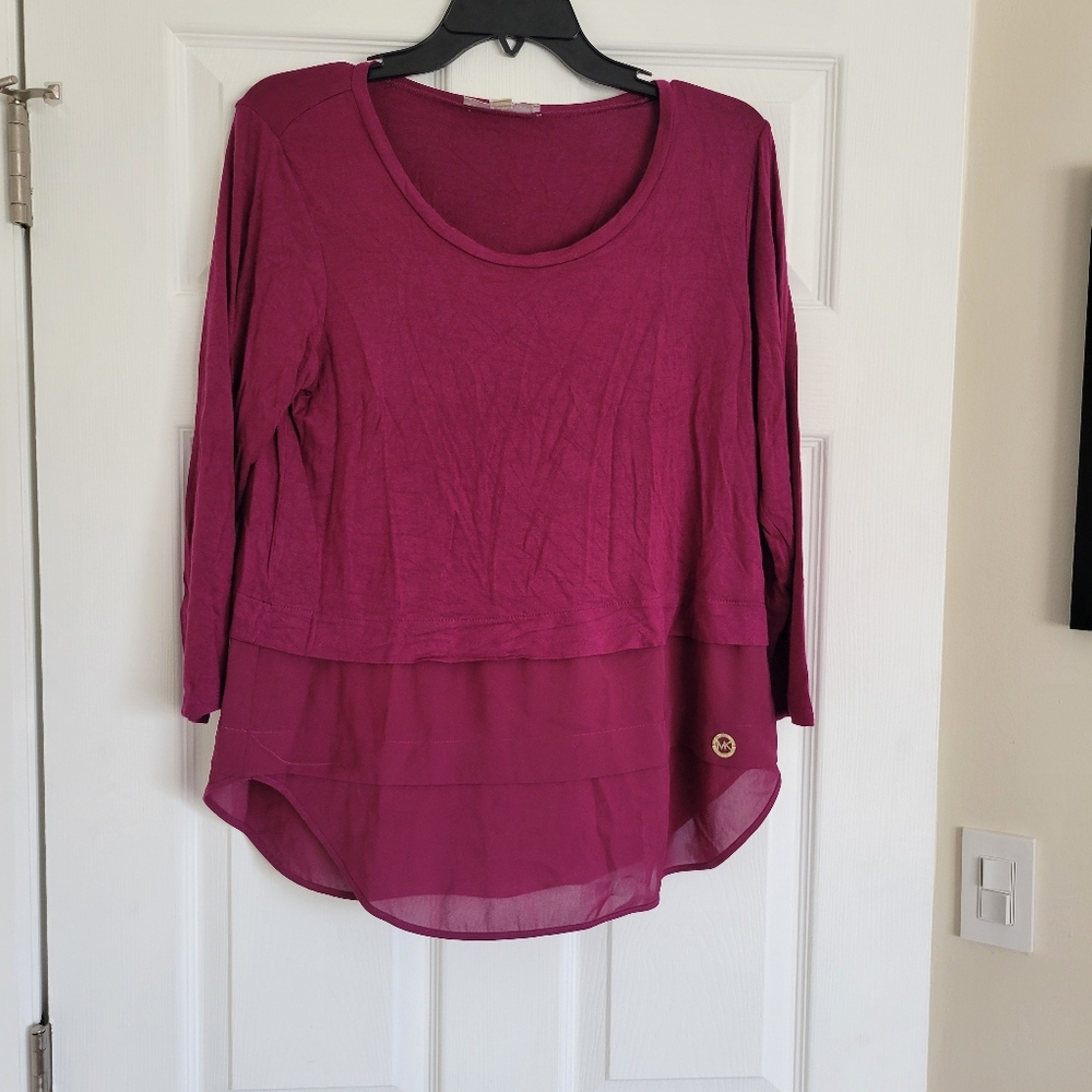Women's Magenta Layered Top